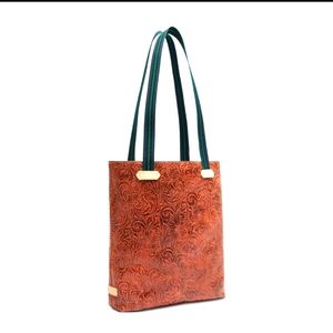 Consuela Tote - brown embossed